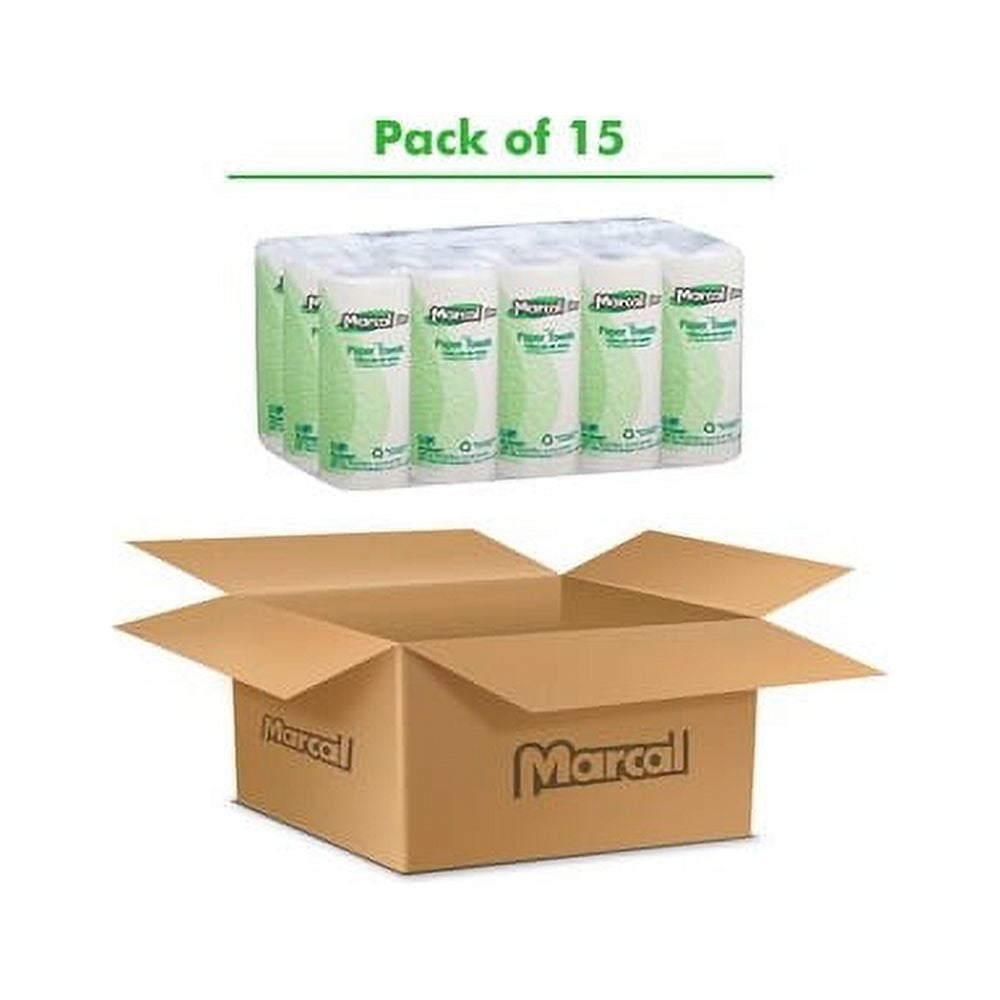 Marcal PRO 100% Premium Recycled Perforated Kitchen Roll Towels, 11 x 9, White, 70/Roll, 15 Rolls/Carton -MRC610