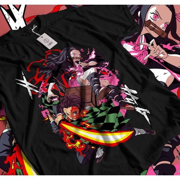 Nezuko T-shirt Demon Slayer Kokushibo Kimetsu No Yaiba Tanjiro Shirt 104 | eBay