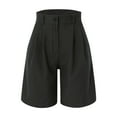 thumbnail image 4 of TRUBKH shorts for women bermuda shorts for women womens shorts with pockets long shorts for women lounge shorts women Women Casual Multicolor Suit Shorts Zipper Pocket Cropped Shorts Black L, 4 of 4