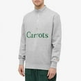thumbnail image 2 of Carrots By Anwar Carrots Men's Wordmark Quarter Zip Crewneck Sweatshirt (Small, Heather Grey), 2 of 5