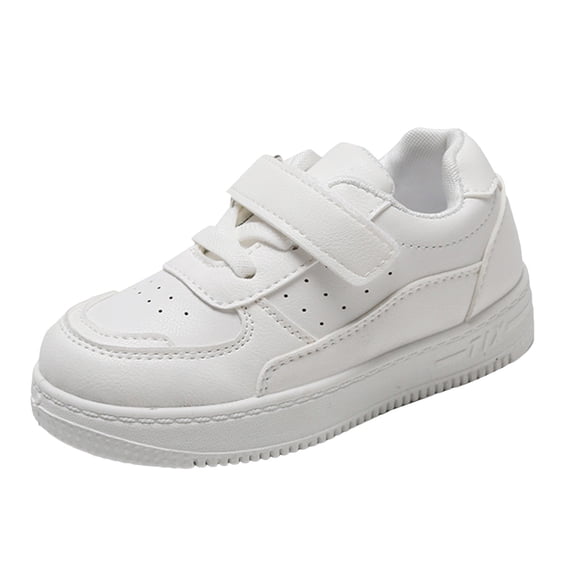 NOEGOEU Boys Athletic Running Shoes Breathable Lightweight Walking Jogging Sport Shoes for Kids (White,4-4.5 Years)