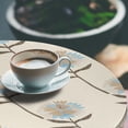 thumbnail image 3 of Ambesonne Floral Inspiration Fitted Round Tablecloth, Asters Flowers, 45"- 56" Diameter, Beige Cocoa Soft Blue, 3 of 5