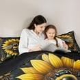 thumbnail image 5 of Feelyou 3D Rustic Bee Twin Comforter Sets, Sunflower Plant Botanical Bedding Set, 2-Piece, 5 of 8