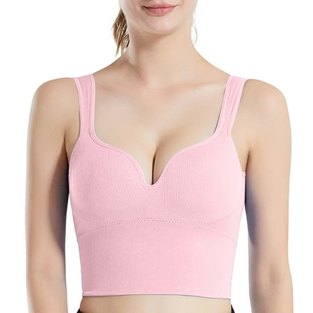 Clearance DondPO Women s Tanks & Camis Womens Front Closure Bra Racerback Plus Size Unlined Underwire Full Coverage Bras Tank Top with Built In Bra Bra Tank Tops for Women Pink 3XL
