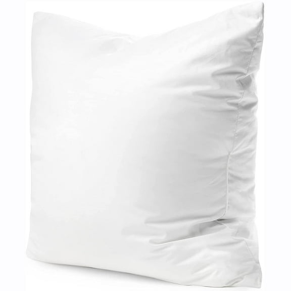 Continental Bedding 50/50 Feather & White Goose Down Pillow Inserts, White 18” x 18”