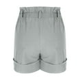 thumbnail image 4 of DDAPJ pyju Beach Shorts for Women Drawstring Elastic Waist Comfy Lounge Short Breathable Linen Summer Shorts with Pockets Gray L, 4 of 7