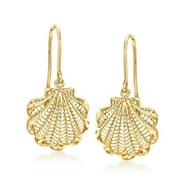 Ross-Simons Italian 14kt Yellow Gold Scallop Seashell Drop Earrings, Women's, Adult