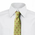 thumbnail image 2 of Spring Necktie, Pastel Green Stripes, Dress Tie, 3.7", Green Coral, by Ambesonne, 2 of 3