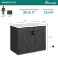 thumbnail image 3 of Outdoor Horizontal Storage Shed with X-Shaped Lockable Door, 35 Cu Ft Weather Resistant Resin Tool Shed, 3 of 9