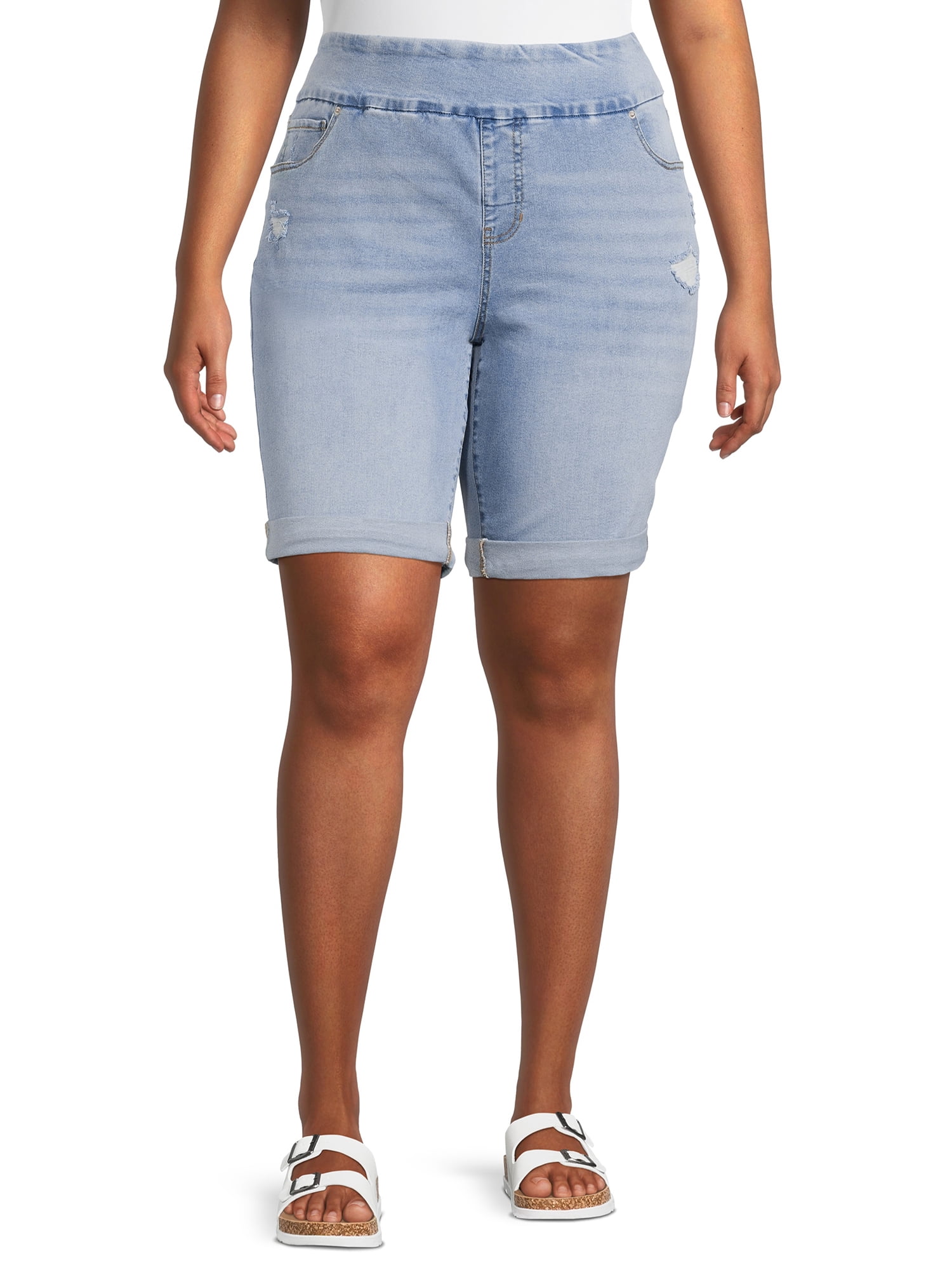 Terra & Sky Women's Plus Size Pull-On Bermuda Shorts - Walmart.com