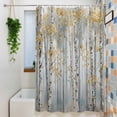 thumbnail image 3 of Yellow Grey Forest Waterproof Shower Curtain, Stall 36"x78" Washable Polyester Fabric Shower Curtains for Bathroom, Grey Modern Art Oil Painting Decorative Bathtub Curtain Sets with Hooks, 3 of 9