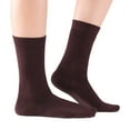 thumbnail image 2 of ELYFER Women's Stretchy Bamboo Crew Socks, Brown (4), 2 of 11