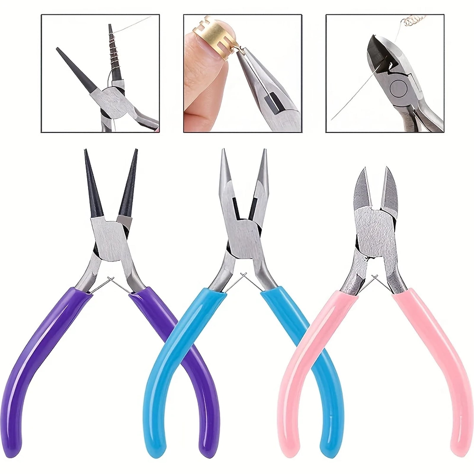 6 Pcs Jewelry Making Plier Tools with Needle/Chain/Round Nose Pliers and Wire Cutter for Jewelry Repair, Wire Wrapping, Crafts, Jewelry Making Supplies