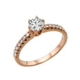 thumbnail image 2 of 9.00MM D-F VS Moissanite Engagement Ring With Diamonds (2.26 ct Moissanite Weight, 2.84 ctw dew) Classic 6 prongs 14K Gold, 2 of 3