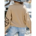 thumbnail image 6 of CUPSHE Women's Floral Embroidery Turtleneck Long Sleeve Sweater, Sizes S-XL, 6 of 7