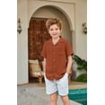 thumbnail image 6 of Arshiner Boys Short Sleeve Button Down Shirt Texture Summer Beach Vacation Shirt 9-10 Years, 6 of 8