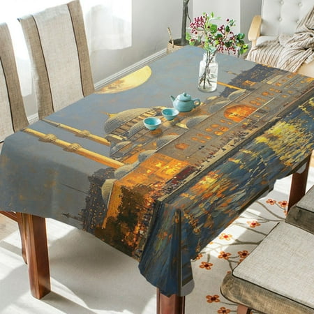 

BZSMCE Square Tablecloth The Castle by Night Pattern Tableclothes