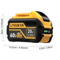 thumbnail image 2 of New Model 4PACKS 20V/60V 12Ah Lithium Battery Replace for DW 60V Battery Compatible with 20V/60V MAX Cordless Power Tools, 2 of 8