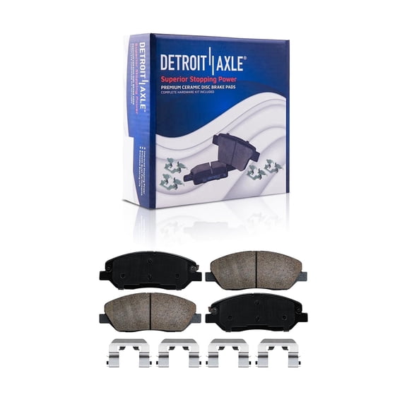 Detroit Axle - Front Brake Pads for Hyundai Entourage Santa Fe XL Kia Sedona, Ceramic Brake Pads w/ Hardware Replacement