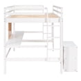 thumbnail image 5 of Twin Loft Bed with Desk Bookcase Storage Cabinet, Solid Wood Slat Bed Frame with Writing Board Ladder for Child Kids Teens, 5 of 13