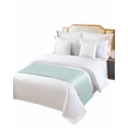 thumbnail image 2 of Xipuska Boho Turquoise Stripe Bed Runners for Cal King Size Bed, Decorative Bed Throws for Foot of Bed, Abstract Geometric White Minimalist Bed Runner Sofa Throw Bedding Scarf Slipcover for Bedroom, 2 of 6