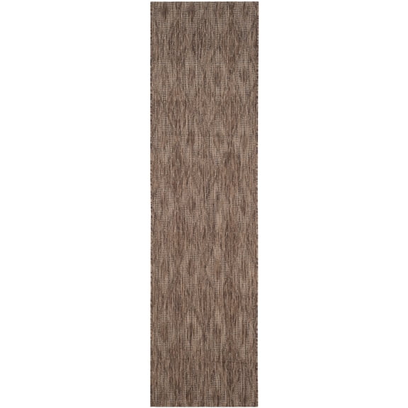 Safavieh Courtyard Teodor Geometric Indoor/Outdoor Runner Rug, Brown, 2'3" x 6'7"