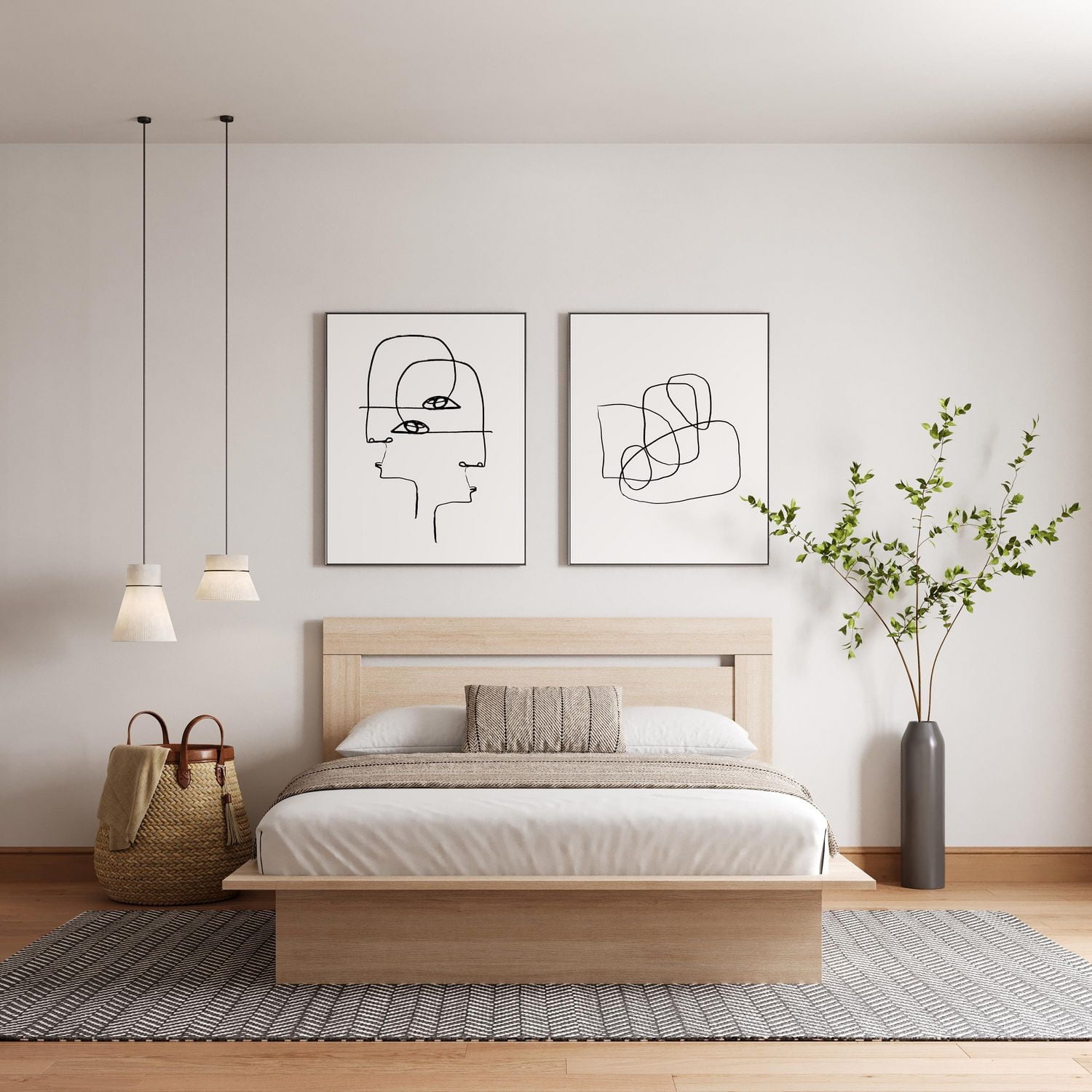 Nexera Malibu Platform Bed with Headboard