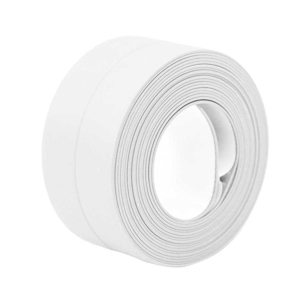 Sink Side Seam Caulk Tape Lightweight and Durable Tape for Edge of Curved Washbasin White A