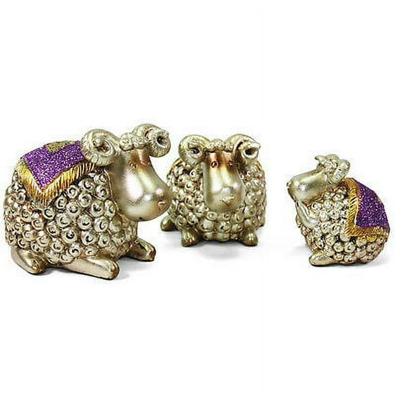 BN33117 Feng Shui Lucky Funny Sheep Family Set of 3 Statues Figurines Gift Home Decor