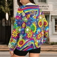 thumbnail image 4 of Yuyamidu Women's Sweatshirt Zip Up Hoodie Women Hippie Hoodie Floral Sweatshirt Trendy Clothes for Women 2025 Casual Zip Up Polyester Hoodies, 4 of 8