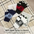 thumbnail image 5 of 3 Pairs Touch Screen Gloves with Snow Flower Pattern, Warm Knit Winter Gloves Christmas Gifts Stocking Stuffers for Women, 5 of 6