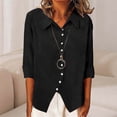 thumbnail image 2 of BXINGOHAI Button Down Shirts for Women Dress Shirts Cotton Long Sleeve Collared Blouse Work Business Casual Tops Black L, 2 of 6