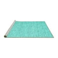thumbnail image 2 of Ahgly Company Machine Washable Indoor Round Abstract Turquoise Blue Contemporary Area Rugs, 5' Round, 2 of 4