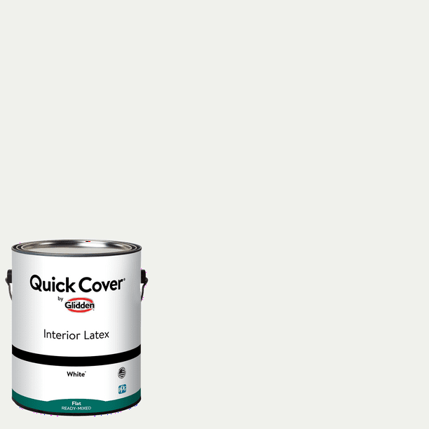 Glidden Quick Cover Interior Latex Paint Flat, White, 1 Gallon