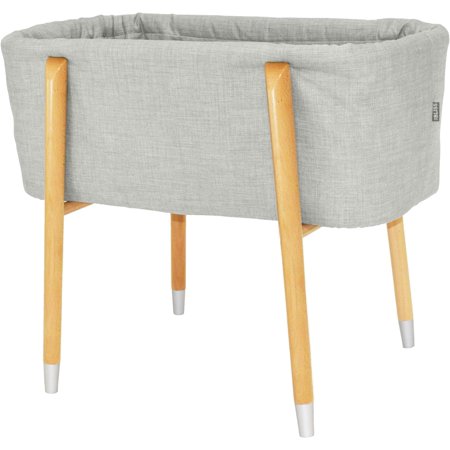 Sova Bassinet - Portable Bassinet, Mid-Century Design, Extra Deep Walls for Safety, Includes 2 Fitted Sheets and Padded Mattress - Perfect for Newborns and Babies (Glacier Grey)