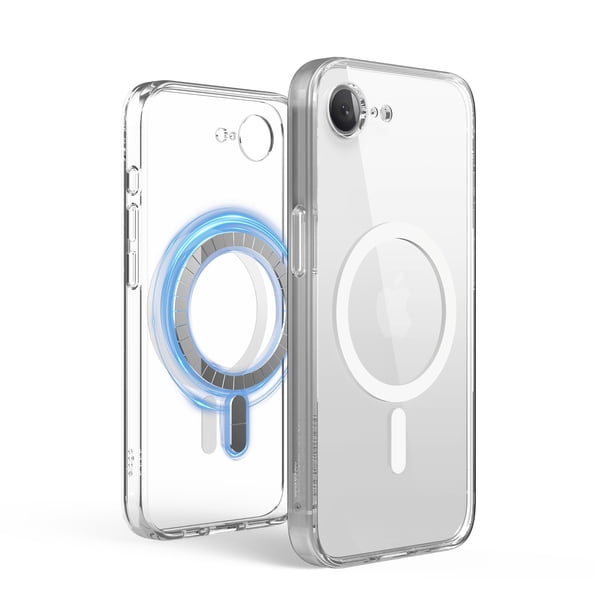Funda híbrida magnética compatible con Elago para iPhone 16e, transparente