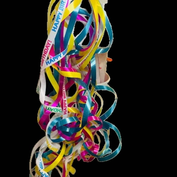 Curling Ribbon – 201m Happy Birthday, Multicolor Print:1CT