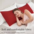 thumbnail image 6 of Red Long Body Pillow Cover 20x60 Inch, Farmhouse Burlap Solid Red Color Modern Linen Texture Decorative Pillowcase with Zipper, Microfiber Pillow Protector, Soft Breathable Long Pillowcases for Women, 6 of 9