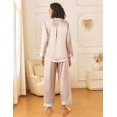 thumbnail image 2 of Conjunto de pijama Ekouaer de satén de seda para mujer, pijama de manga larga, 2 of 6
