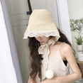 thumbnail image 2 of SikaFu Netdodeling Straw Hat Female Xia Lei Lace Is A Beach Hat Small Fresh Seaside Travel Vacation Sunscreen Sunshade Strap, 2 of 5