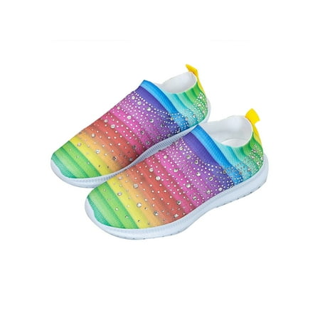 

Crocowalk Women Trainers Low Top Sneakers Color Stitching Flats Ladies Loafers Tennis Breathable Closed Toe Colorful 11