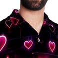 thumbnail image 5 of Valentine's Day Love ECG Men's Short Sleeve Hawaiian Beach Shirts, Casual Printed Button Down Spread Collar Tops, Summer Unisex Style, 5 of 6
