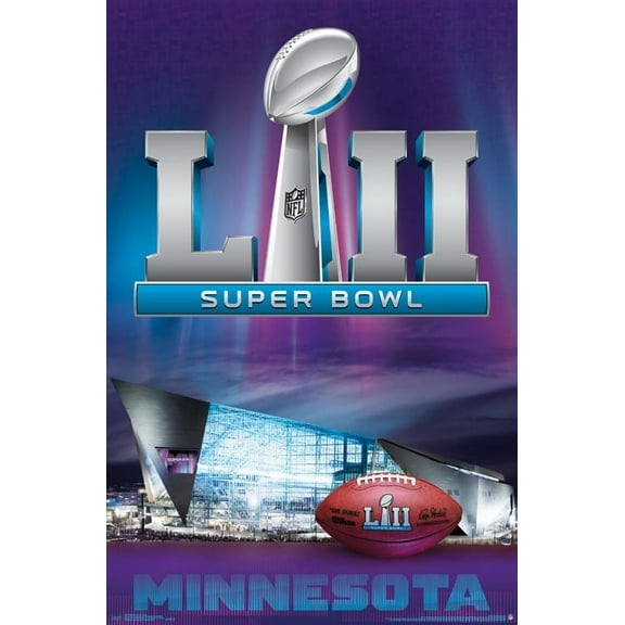 Super Bowl LII - Logo Laminated Poster Print (22 x 34)