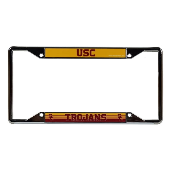 University of Southern California USC Trojans Chrome Four-Corner View License Plate Frame