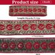 thumbnail image 2 of Cinta bordada roja de 10 yardas (1,77 pulgadas), con purpurina metálica y lentejuelas doradas, de poliéster, con bordado de jacquard, estilo bohemio, para apliques de tela tejida., 2 of 9