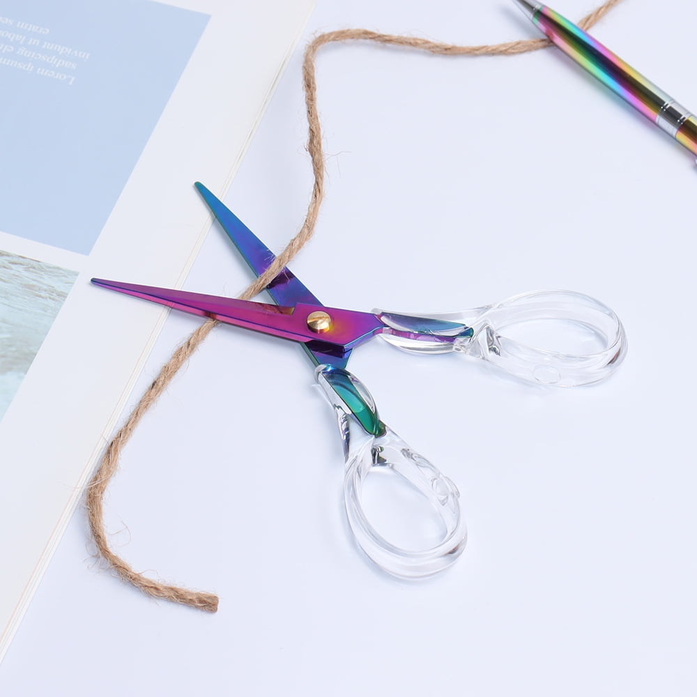 Creechwa Purple Acrylic Scissors, Multipurpose Stylish Scissors, Stainless  Steel Scissors with Acrylic Handle, Stationery Paper Cutting Tool for