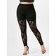 thumbnail image 1 of Leggings Ajustados de Cintura Alta con Encaje de Flor Rosegal Leggings de talla grande, 1 of 5