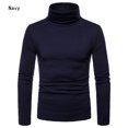 thumbnail image 2 of xiaxaixu Men Winter Pullover, Turtle Neck T-shirt, Solid Color Slim Fit Tops, 2 of 5