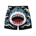thumbnail image 5 of UVEASISHA Big And Tall Swimming Trunks for Men 3D Animal Print Elastic Waist Drawstring Vacation Shorts Comfort Loose Fit Summer Beach Shorts with Pockets Black 3XL, 5 of 9