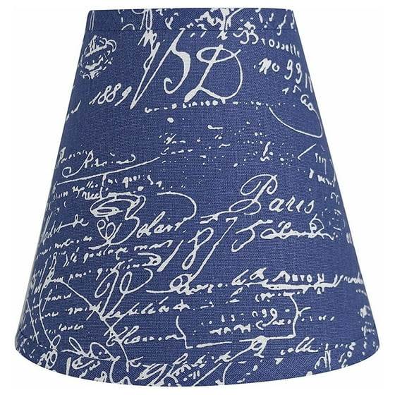 Urbanest Linen Empire Lamp Shade 5x9x8 5 Blue With White Script